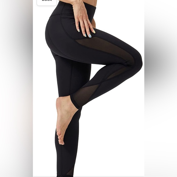 NWT-ONGASOFT High Waisted Yoga Pants for Women Running Workout Mesh Leggings. - Picture 3 of 11